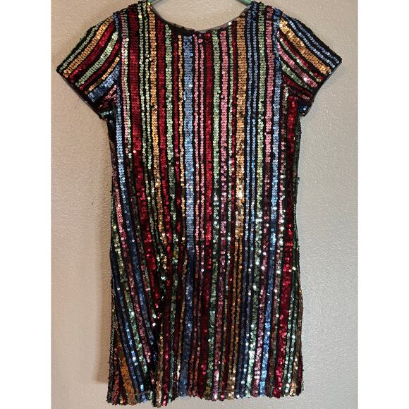GB MULTI-COLOR SEQUIN GIRLS DRESS SIZE LARGE HOLIDAY AND PARTY DRESS - Picture 1 of 2
